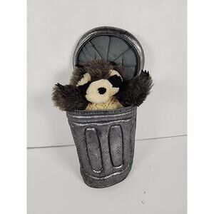 Folkmanis Puppets Raccoon In Garbage Can Hand Puppet Toy Very Cute EUC